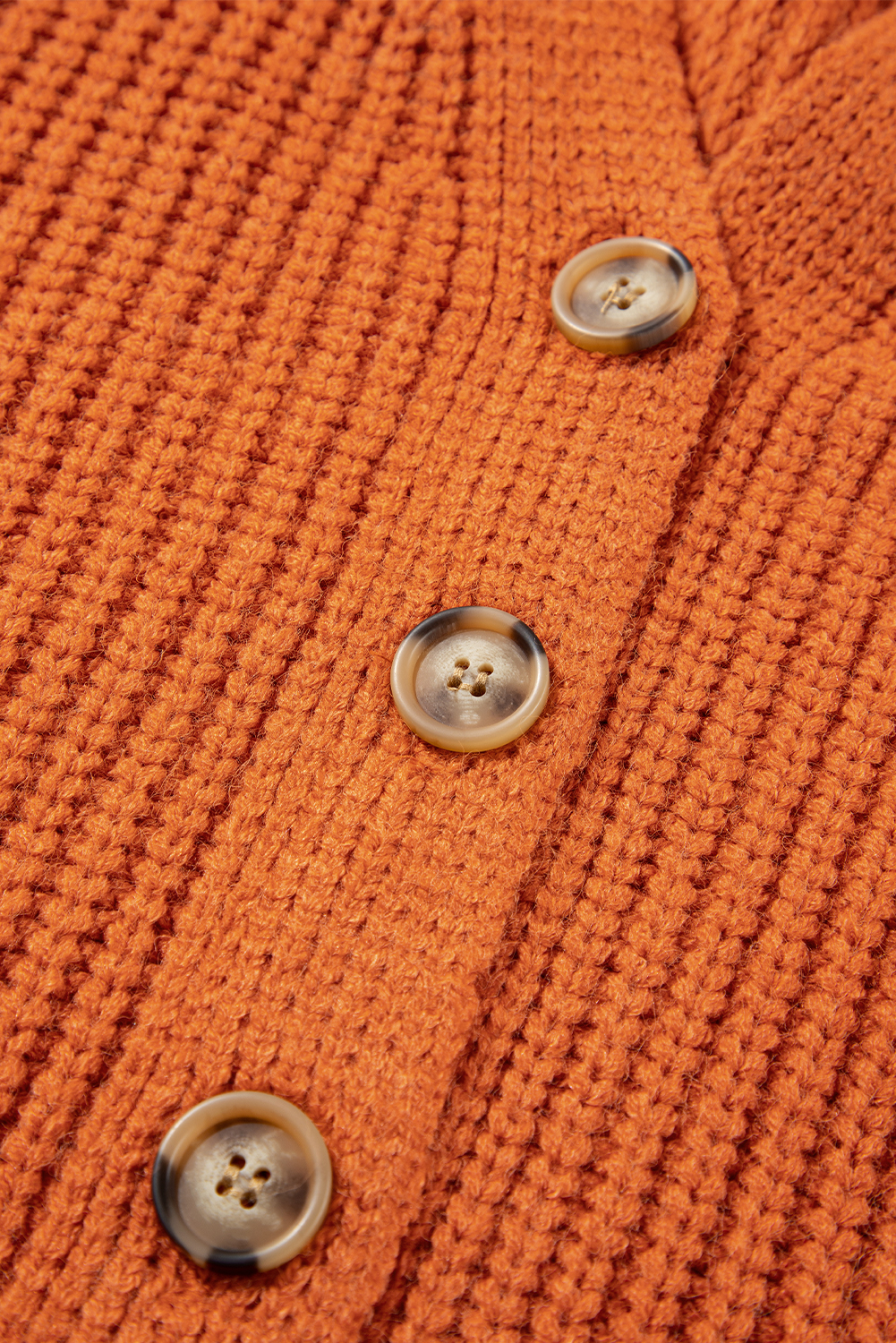 Stylish Long Sleeve Gold Flame Cardigan - Casual Solid Color Knit Sweater - Detail View 18