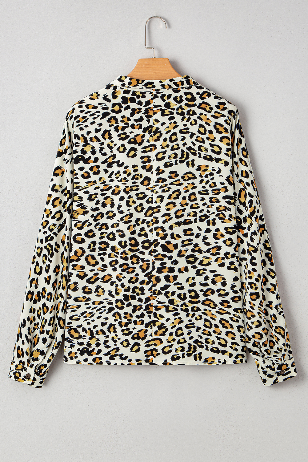 Casual Long Sleeve Blouse for Women - Trendy Leopard Print Design Perfect for Spring - Detail View 3