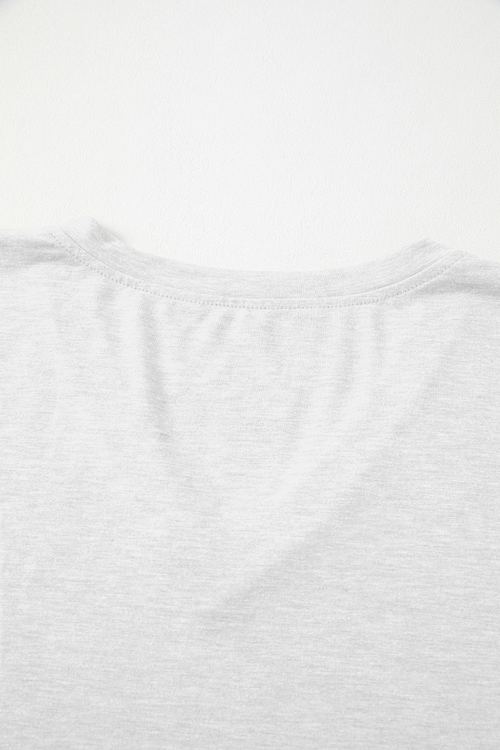Women's White Solid Color V Neck Long Sleeve Stretchy Top for Everyday Wear - Detail View 13