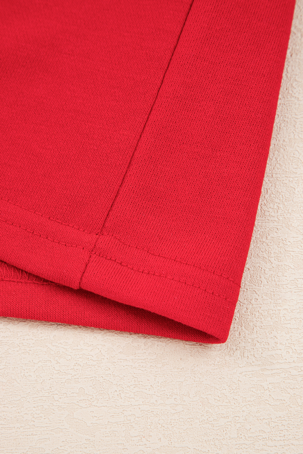 Casual Fall Outfit: Fiery Red Drop Shoulder Pullover with Mini Skirt - Detail View 14