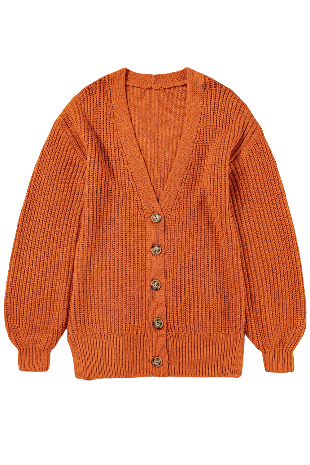 Stylish Long Sleeve Gold Flame Cardigan - Casual Solid Color Knit Sweater - Detail View 22