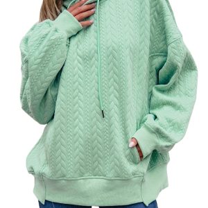 Women's Moonlight Jade Hooded Baggy Hoodie for Daily Casual Wear