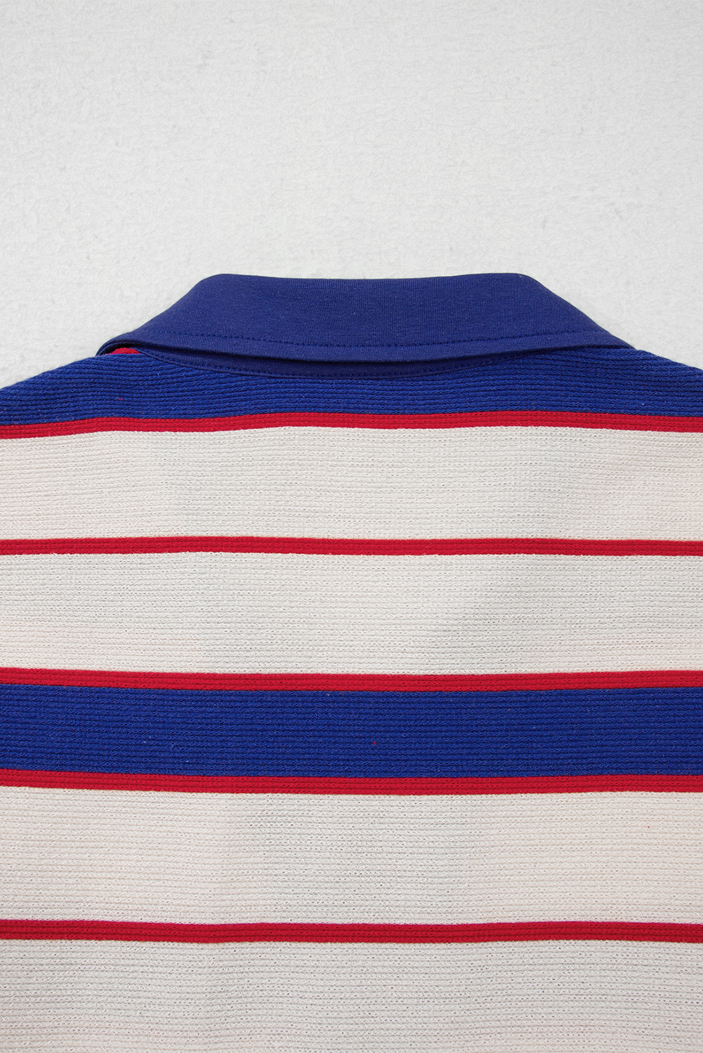 Comfortable Cotton Blend V Neck Sweatshirt with Striped Design - Perfect for Fall - Detail View 7