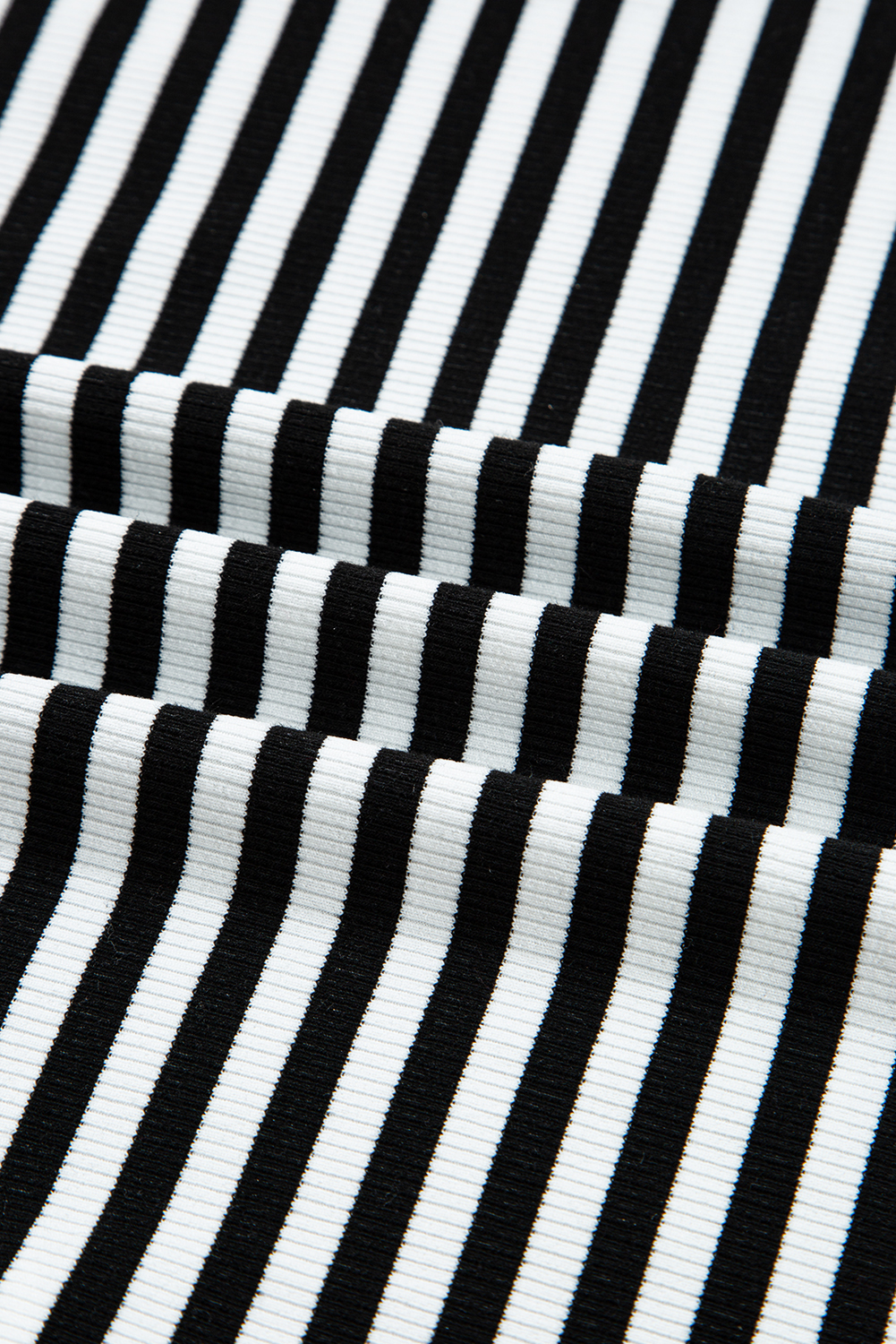 Casual Black Stripe Long Sleeve Top with Cold Shoulder Cut-Out Design - Detail View 14