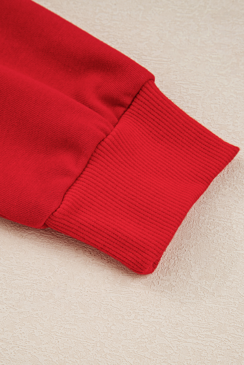 Women's Fashion Set, Fiery Red Pullover, Varsity Stripe, Drop Shoulder, Mini Skirt, Casual Wear, Daily Outfit, Fall Style, Long Sleeve, Solid Pattern, Comfortable, Trendy, Natural Waistline, Easy to Wear, Cotton Blend - Detail View 8