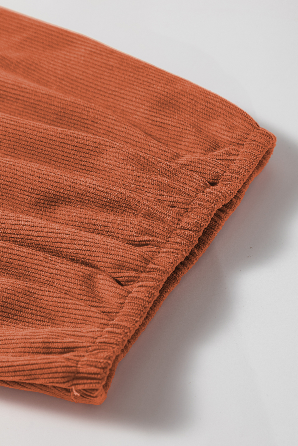 Stylish Long Sleeve H-Line Mini Dress with Scallop Detail - Daily Wear in Cinnamon - Detail View 11