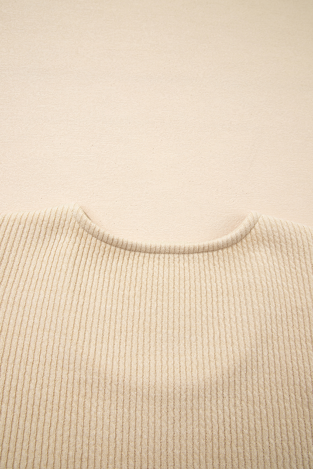 Fall Fashion Essential: Ribbed U Neck Top with Long Sleeves and Leopard Accents - Detail View 7