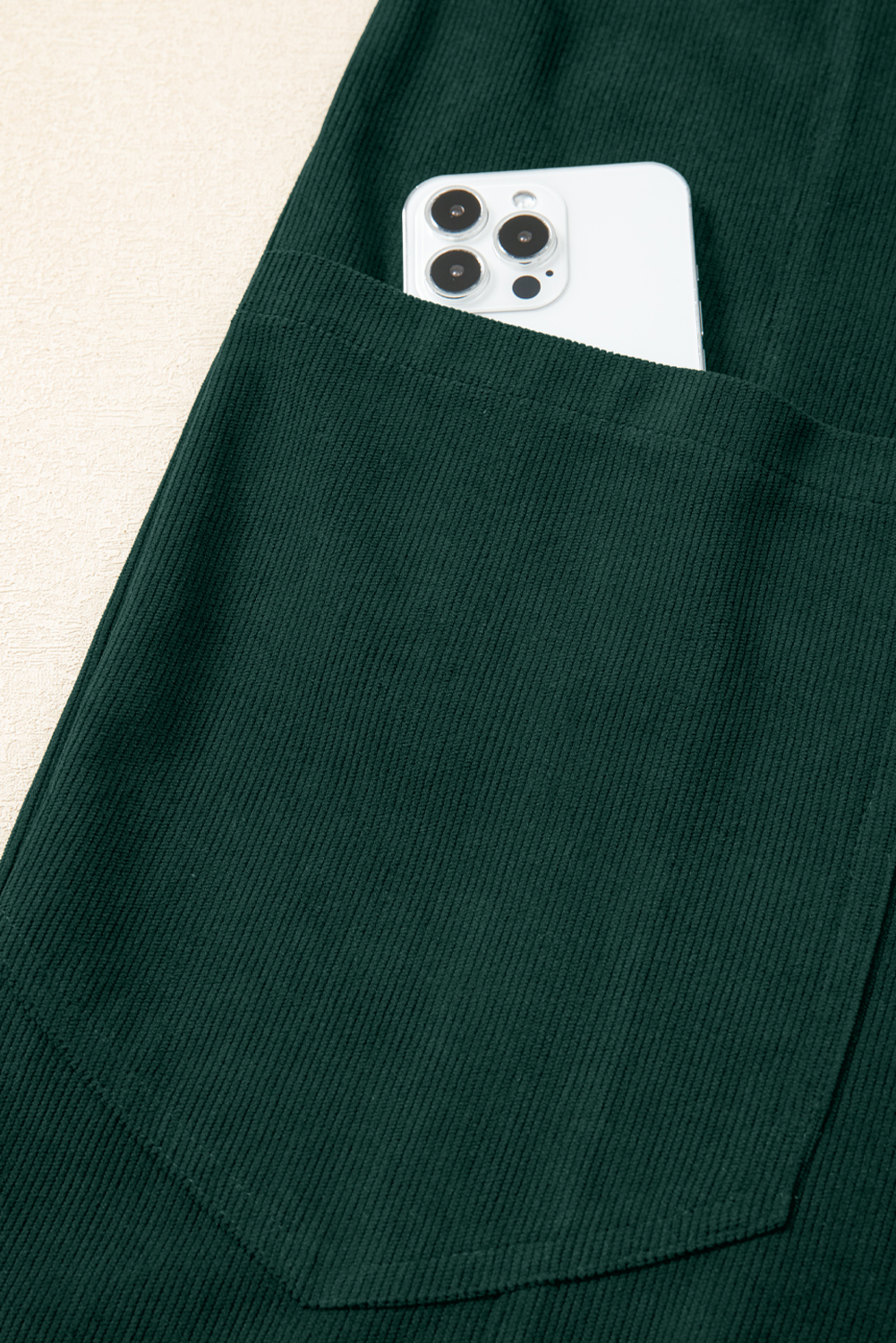 Stylish and Comfortable Sleeveless Corduroy Jumpsuit with Pocket Detail - Detail View 11