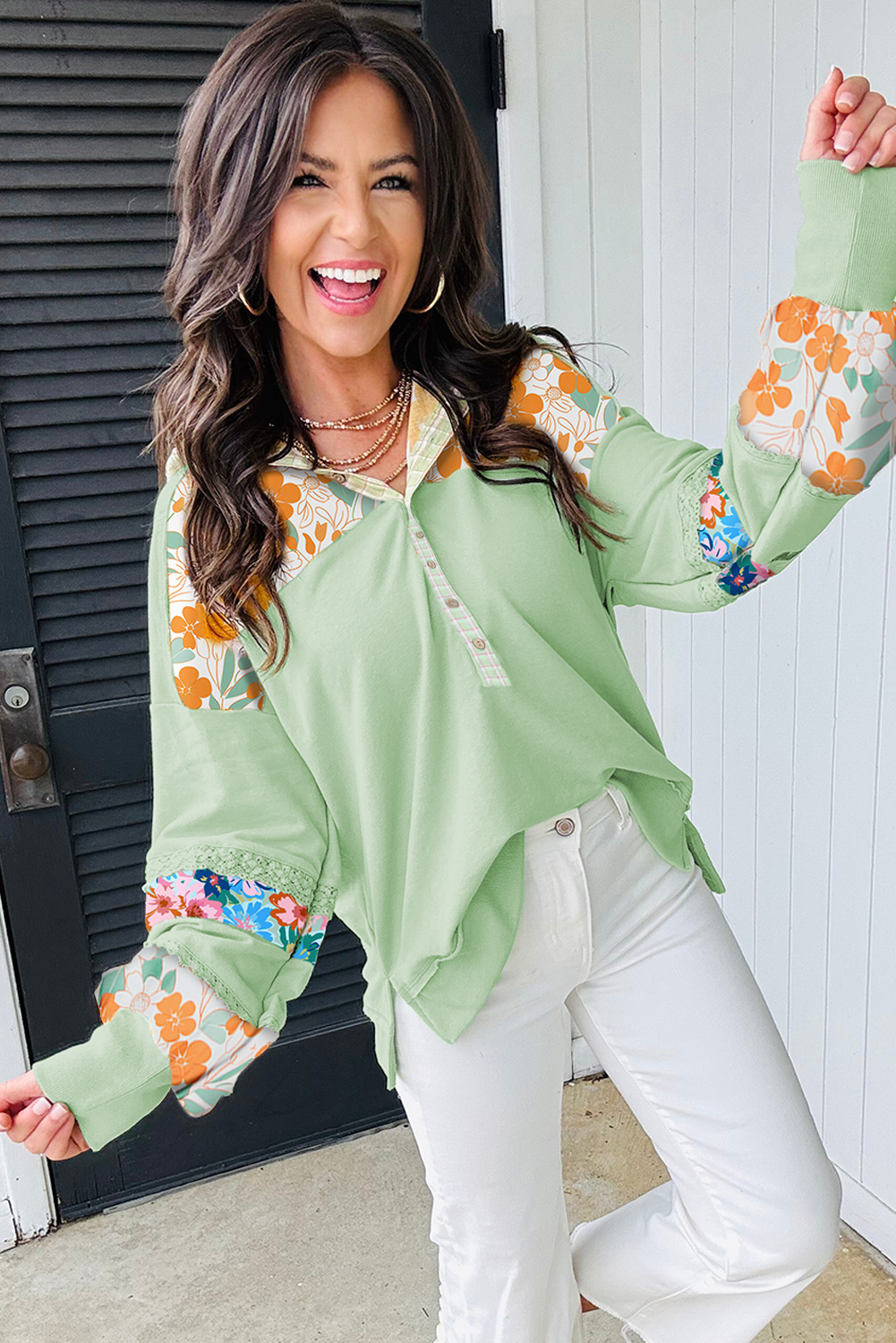 Stylish Half Button Pullover with Hood - Ideal for Beach, Daily, and Vacation Wear - Detail View 11