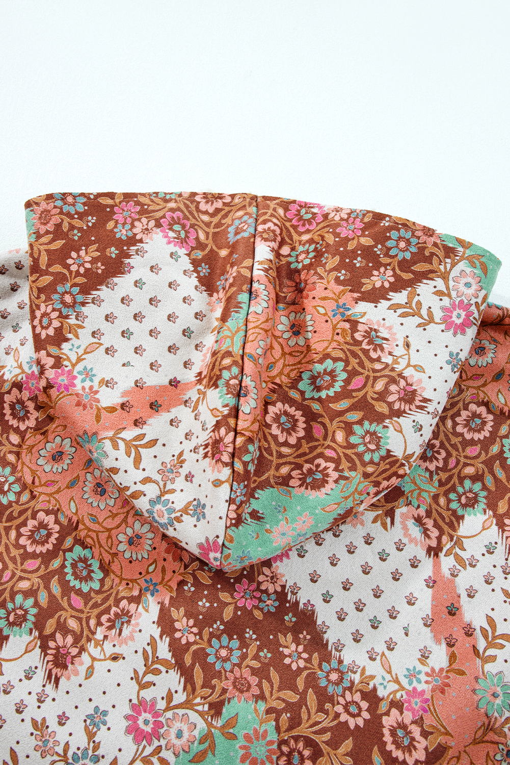 Cozy Long Sleeve Vintage Floral Hoodie - Perfect for Daily Winter Wear - Detail View 7