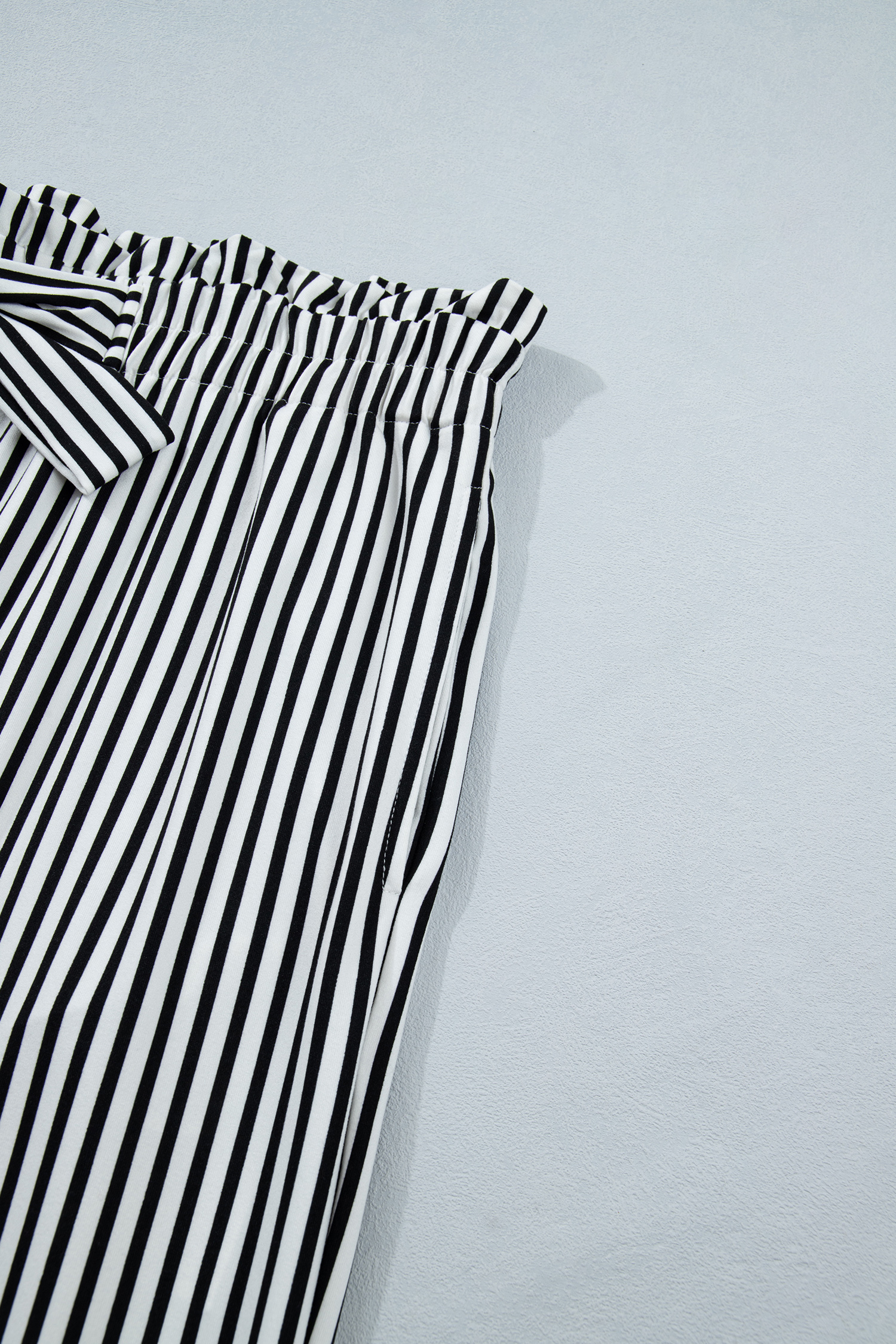 Women's Plus Size Striped Wide Leg Pants – High Waist Casual Loose Straight Trousers - Detail View 7
