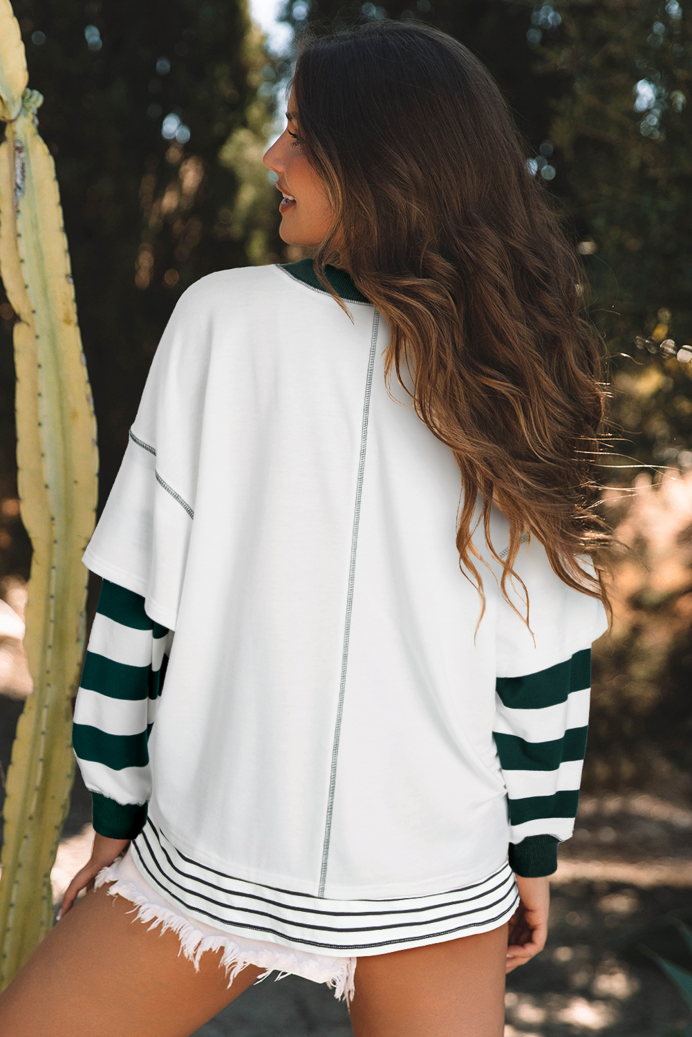 Fashionable Round Neck Sweatshirt for Women - Perfect for Game Day and Casual Wear - Detail View 3