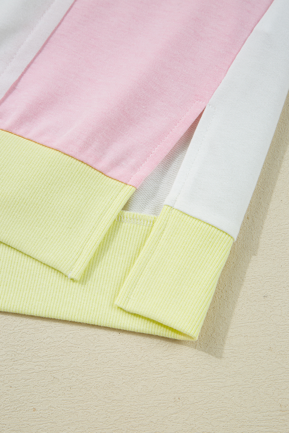 Casual Shift Top: White Floral Print with Color Block and Chest Pocket - Detail View 10