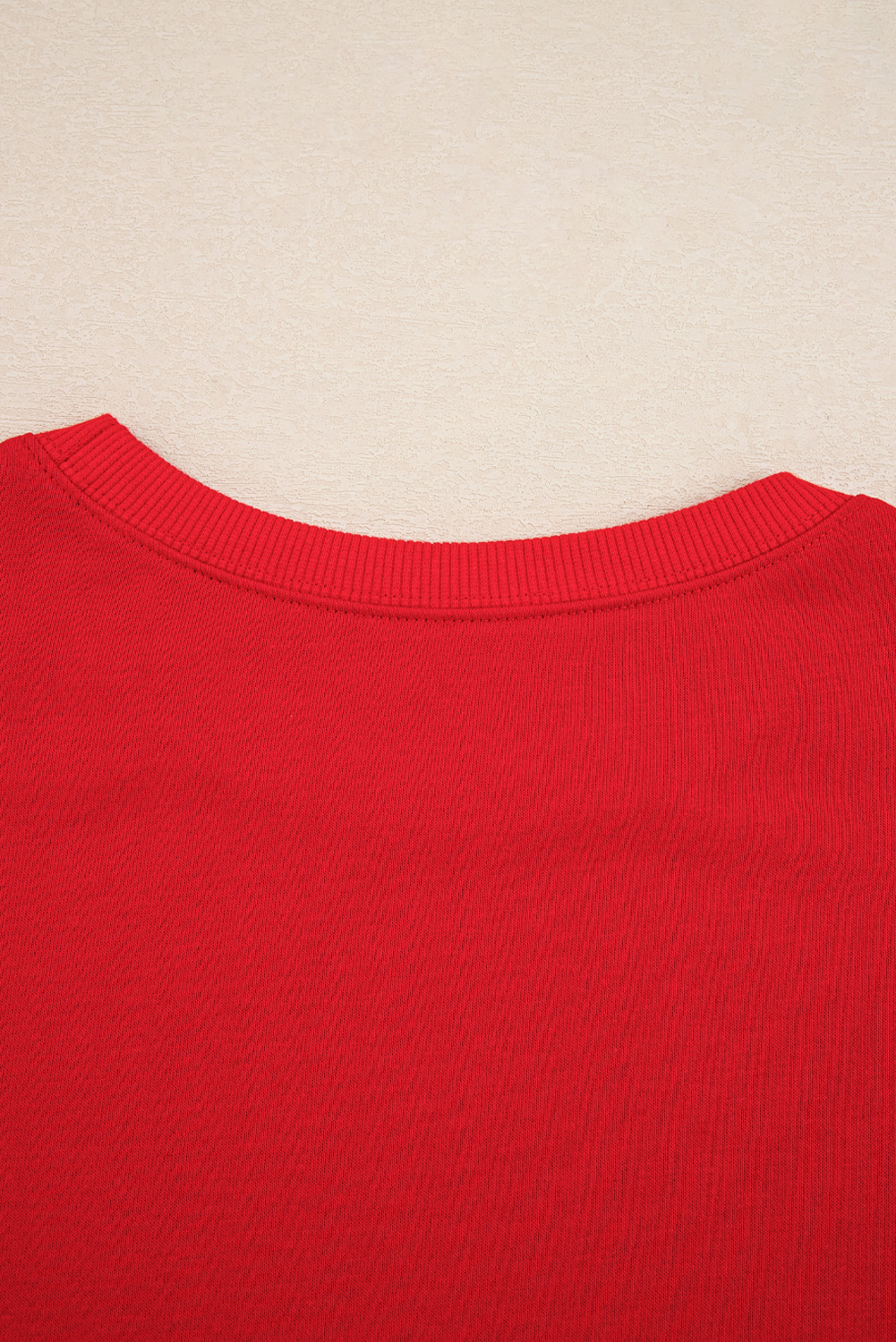 Casual Fall Outfit: Fiery Red Drop Shoulder Pullover with Mini Skirt - Detail View 6