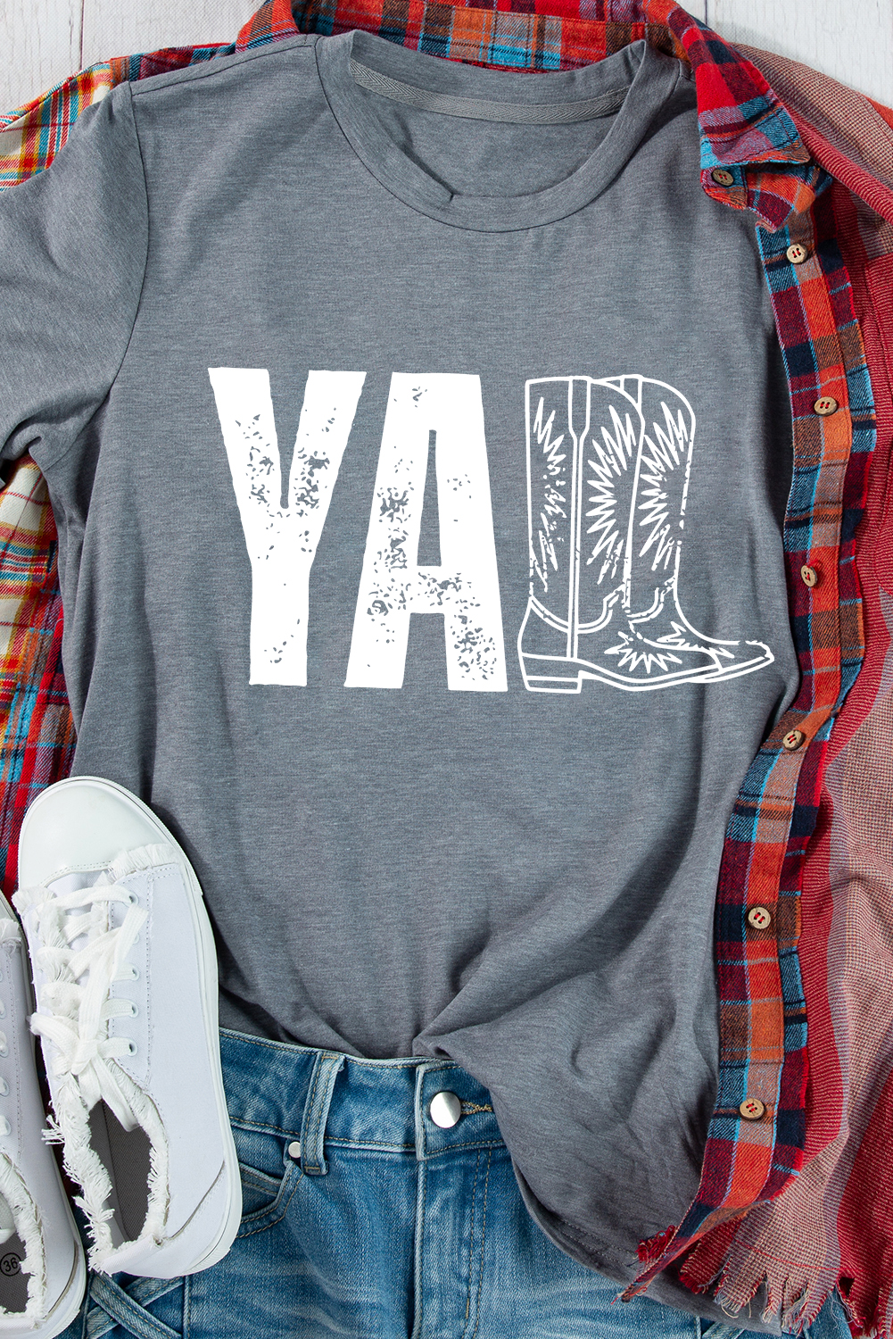 Comfortable Short Sleeve Slogan T-Shirt - Perfect for Western Fashion Lovers - Detail View 7