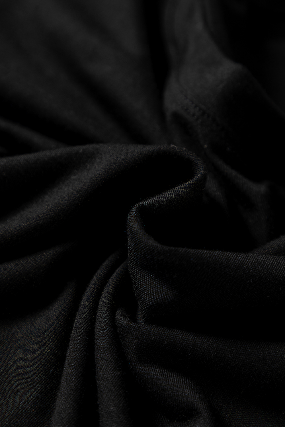 Women's Top, Black Solid Color, Long Sleeve, Fitted, Round Neck, Western Style, Daily Wear, Beach Outfits, Vacation, Outdoor Activities, Date Night, Back to School, Comfortable Fabric, Versatile Wardrobe Essential - Detail View 8