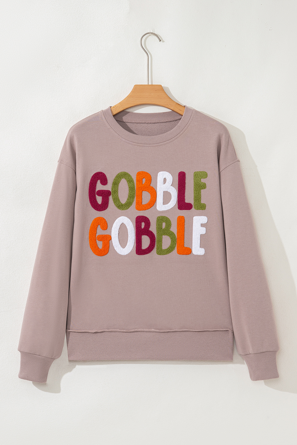 Stylish and Comfortable Dark Khaki Shift Sweatshirt for Fall & Autumn Celebrations - Detail View 11