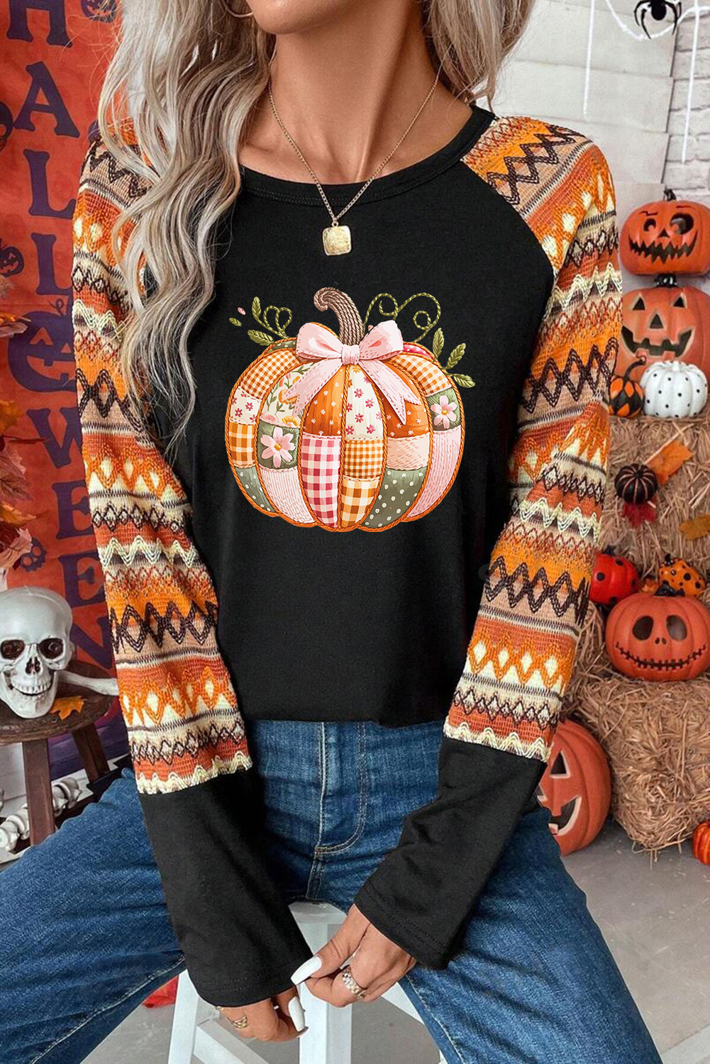 Stylish Orange Raglan T-Shirt for Daily Wear - Perfect for Autumn Fashion - Detail View 3
