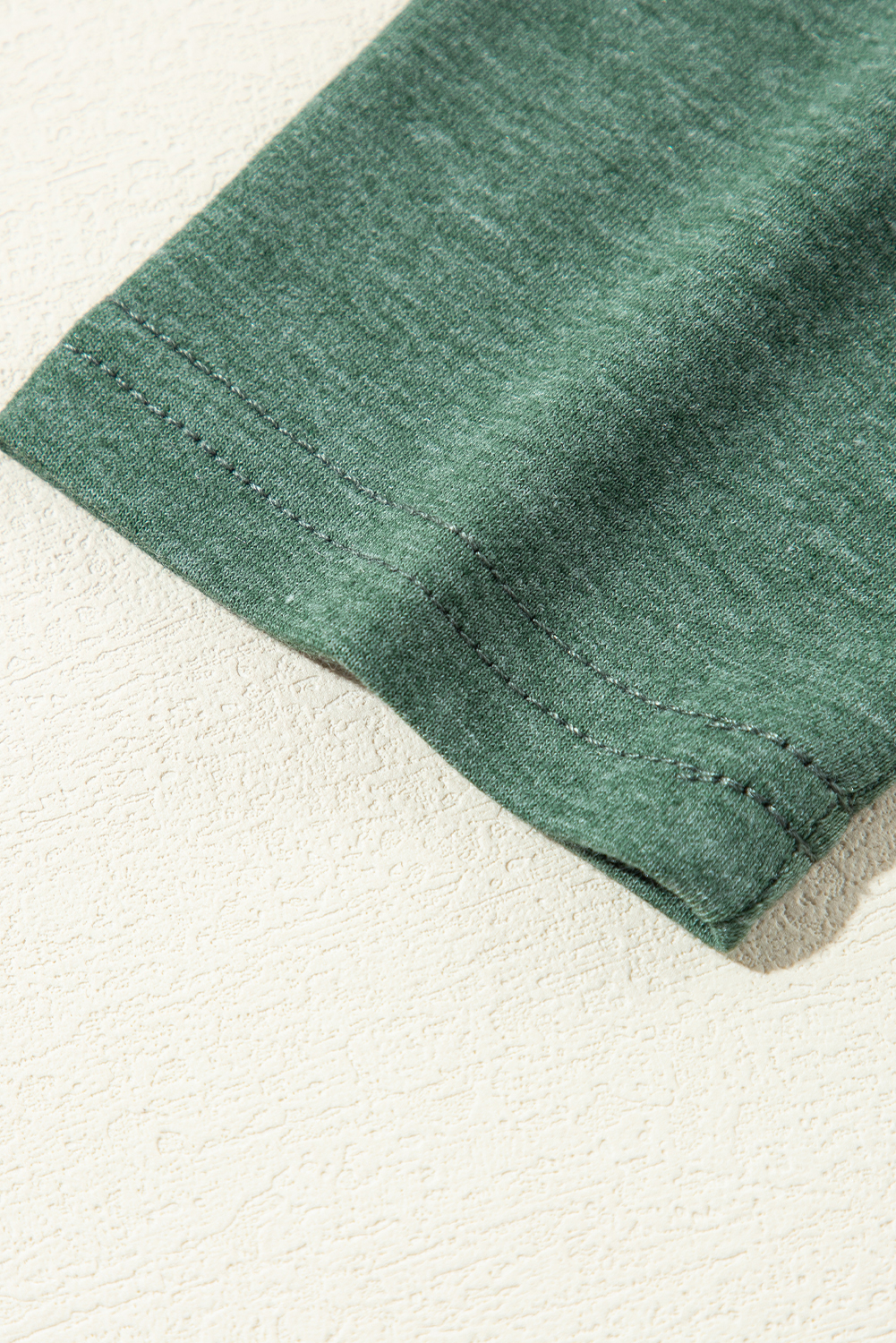 Women's Blackish Green Asymmetric Seam Detail Long Sleeve Top - Casual Round Neck - Detail View 13