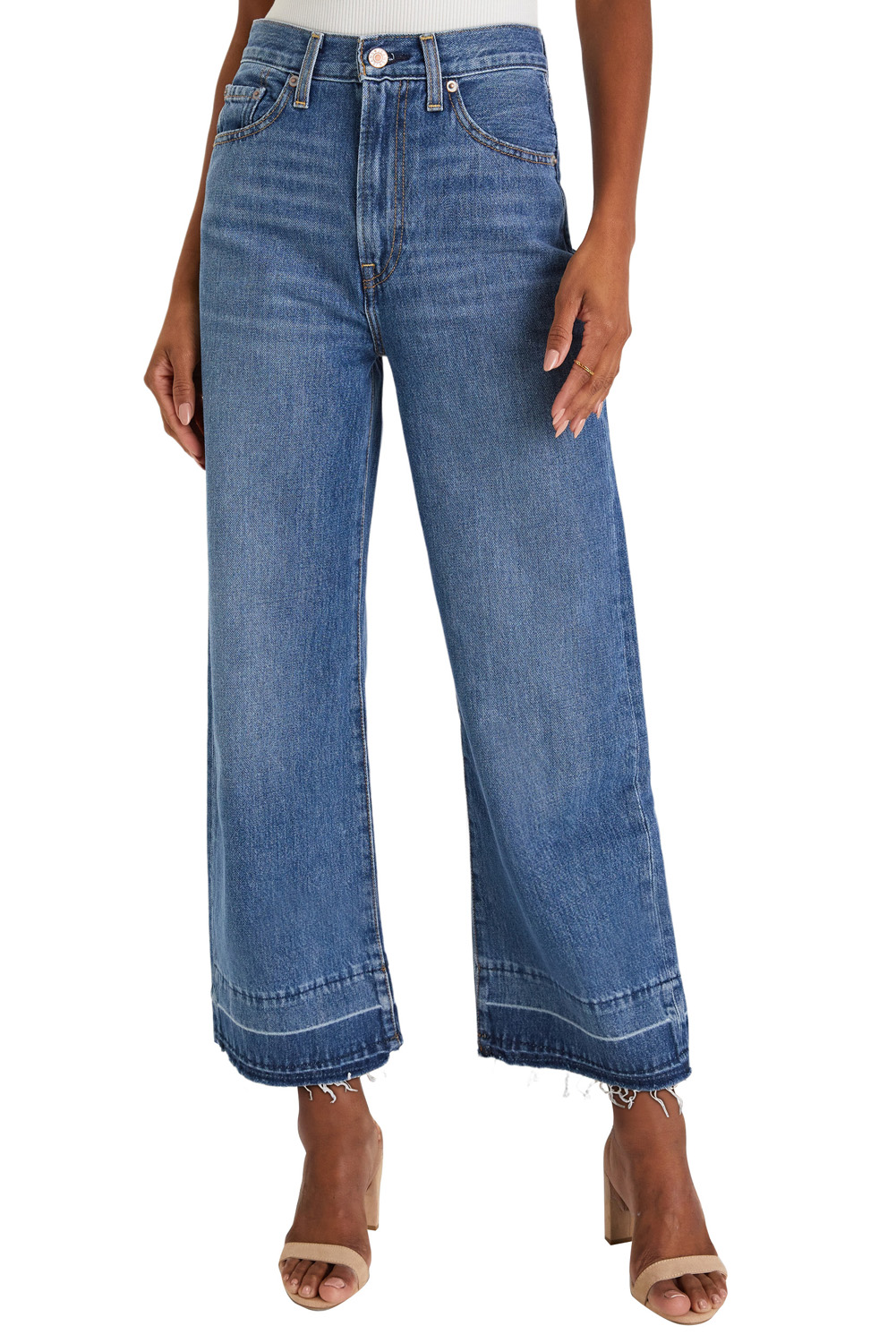 Stylish Loose Fit Straight Leg Jeans for Daily Wear - Sail Blue Color - Detail View 7