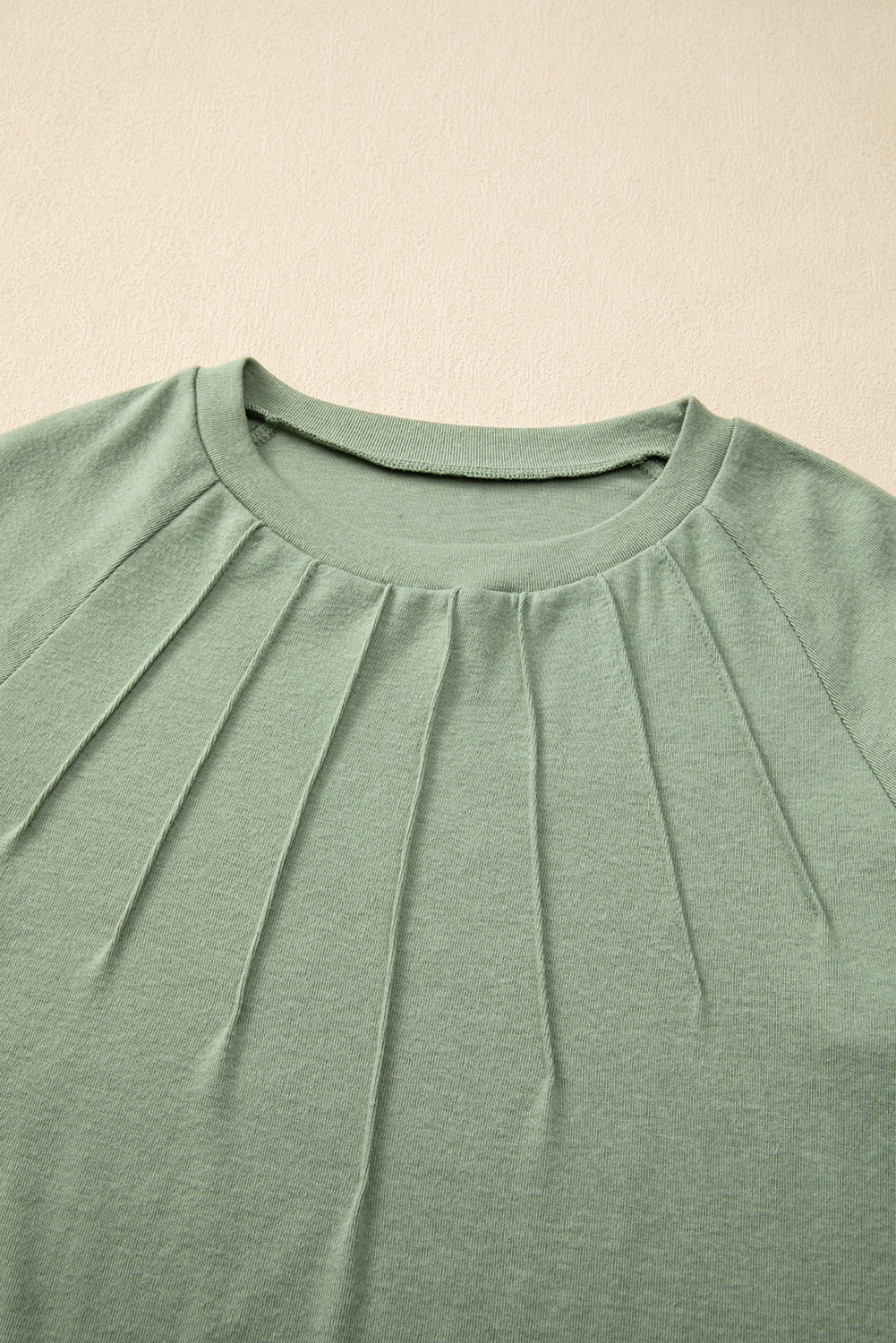 Comfortable Shift Silhouette Raglan Top for Daily Wear - Laurel Green - Detail View 19