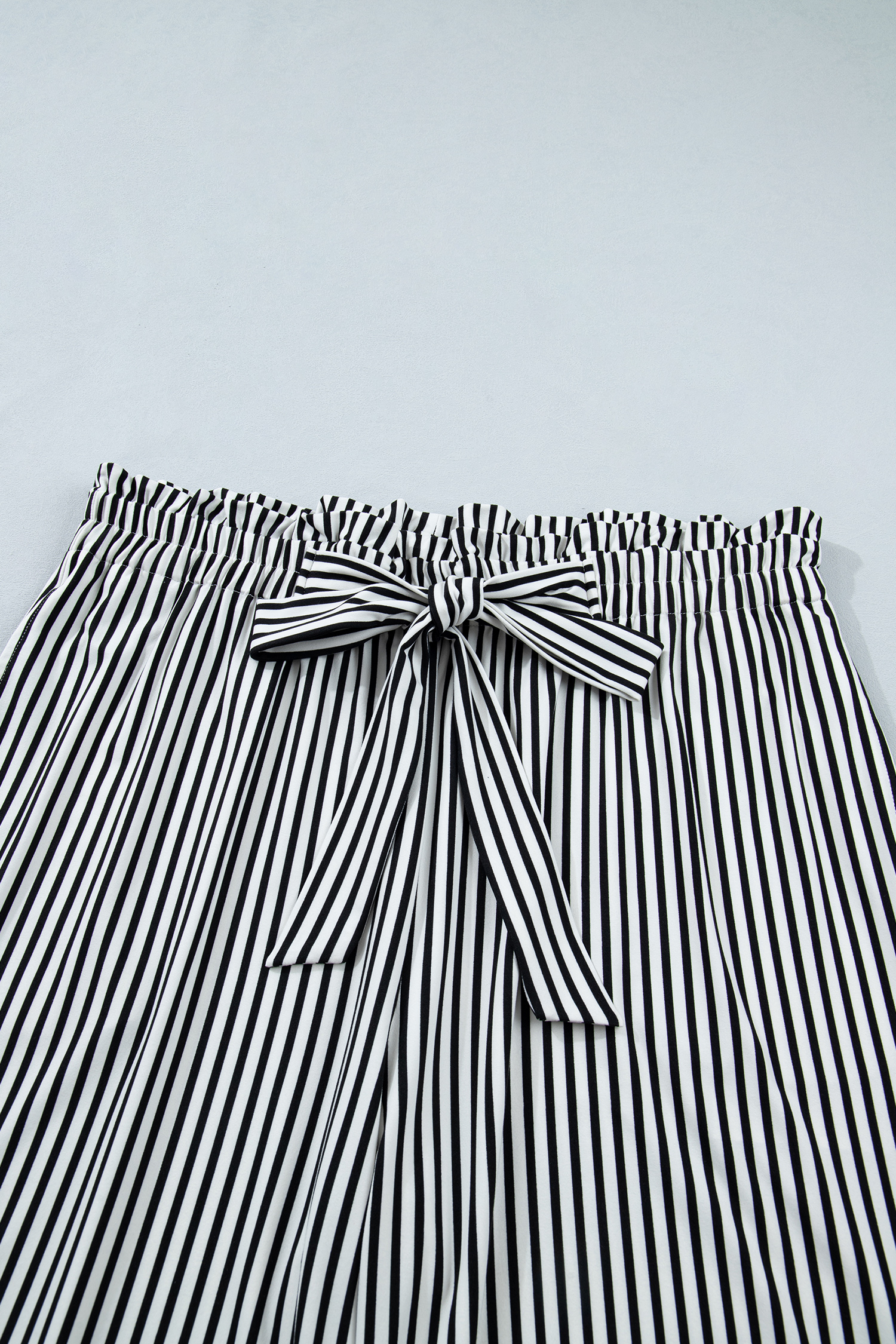 Casual Striped Pants for Women – Plus Size High Waist Wide Leg Trousers for Daily Wear - Detail View 5