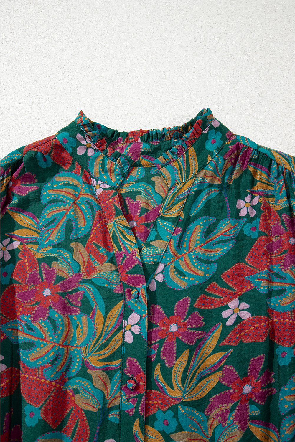 Trendy V Neck Floral Shirt Dress for Women - Perfect for Spring & Daily Wear - Detail View 11