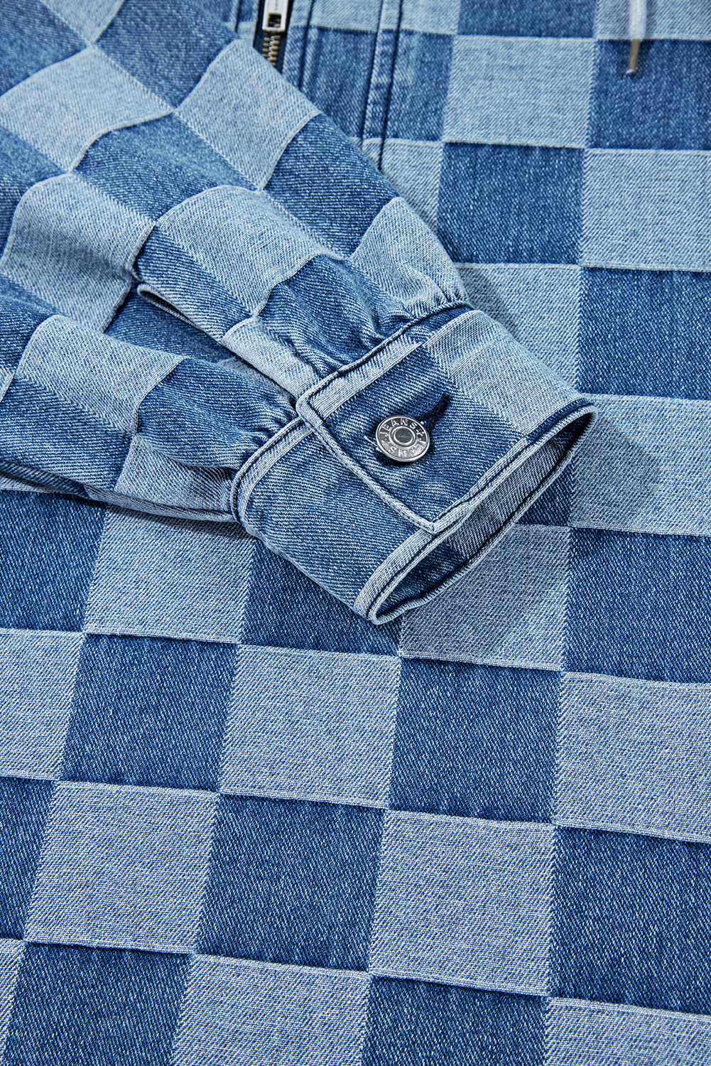 Comfortable Hooded Denim Hoodie for Daily Wear with Zipper and Pocket - Detail View 7