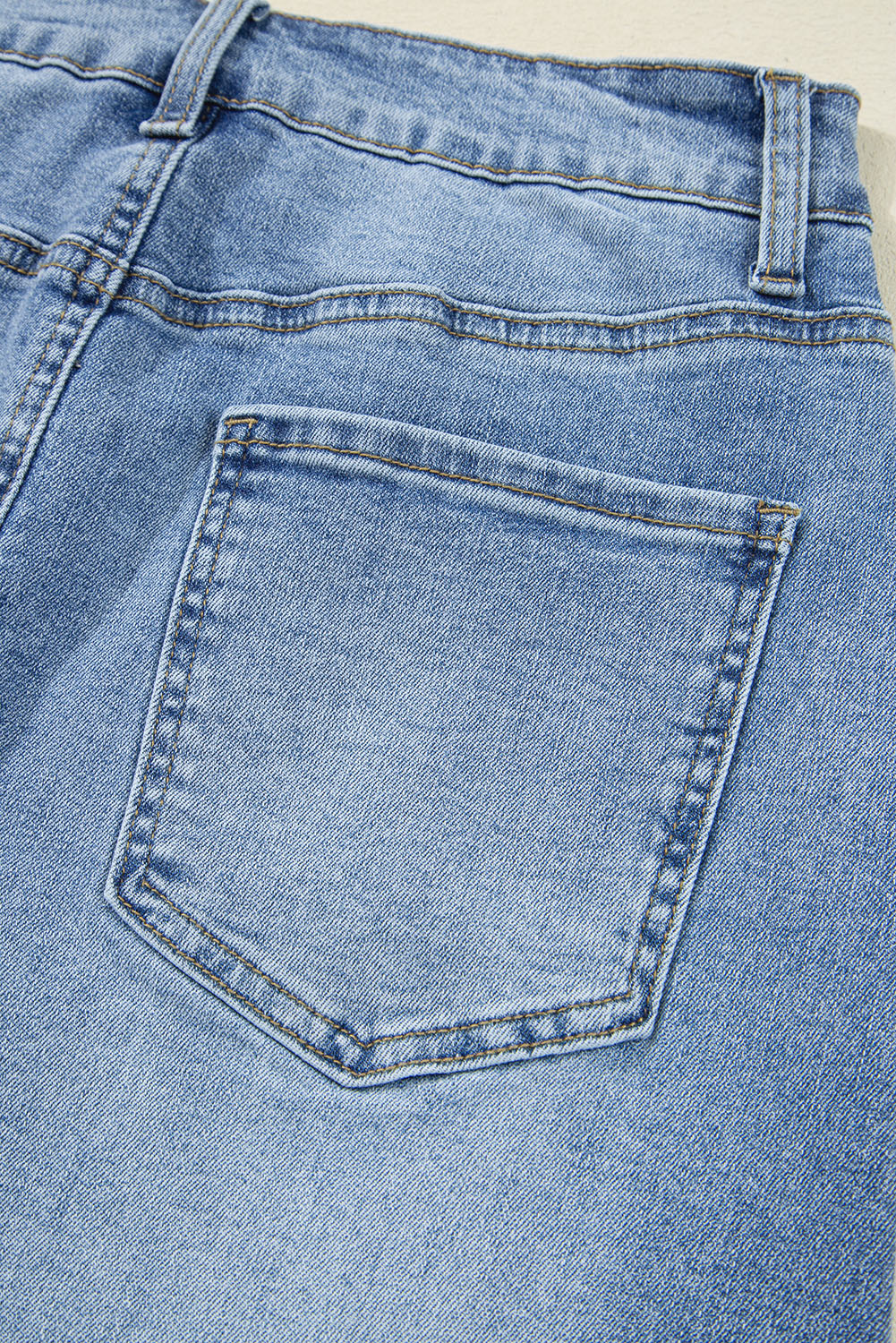 Trendy Irregular Hem Denim Midi Skirt with Ripped Details for a Western Style - Detail View 14