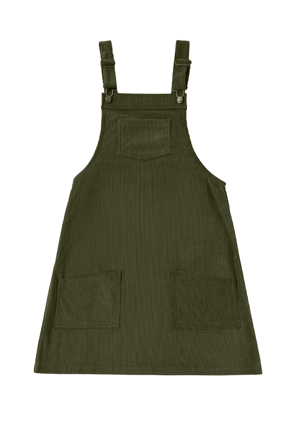 Trendy Mini Corduroy Dress in Vineyard Green - Perfect for Daily Wear - Detail View 22