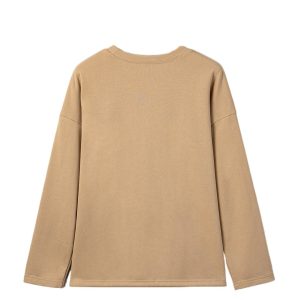 Khaki Oversized Long Sleeve Top with 88 Number Graphic & Drawstring Hemline - Main View