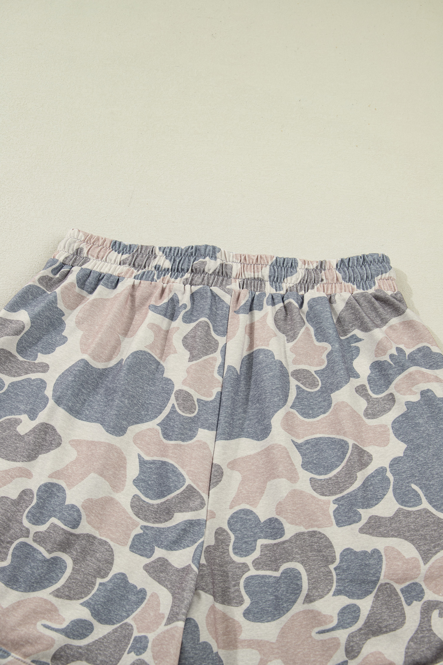 Women's Camouflage 2-Piece Outfit – Casual Short Sleeve Tee and High Waist Drawstring Shorts Set - Detail View 7