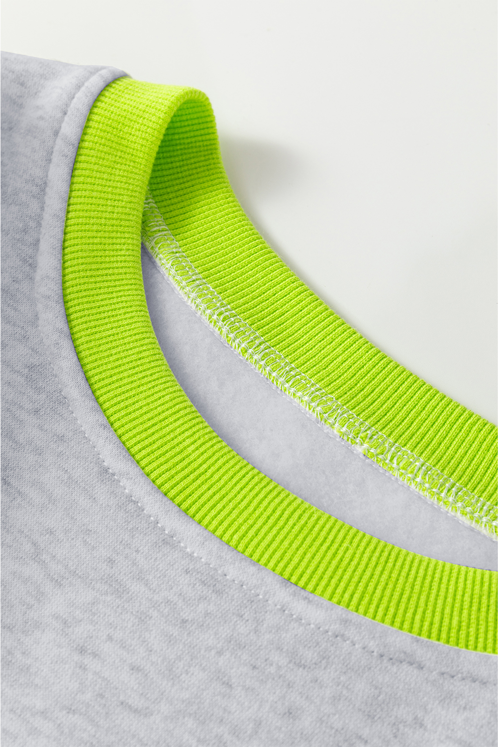 Light Grey Puff Sleeve Sweatshirt - Stylish and Comfortable for Daily and Vacation Wear - Detail View 7