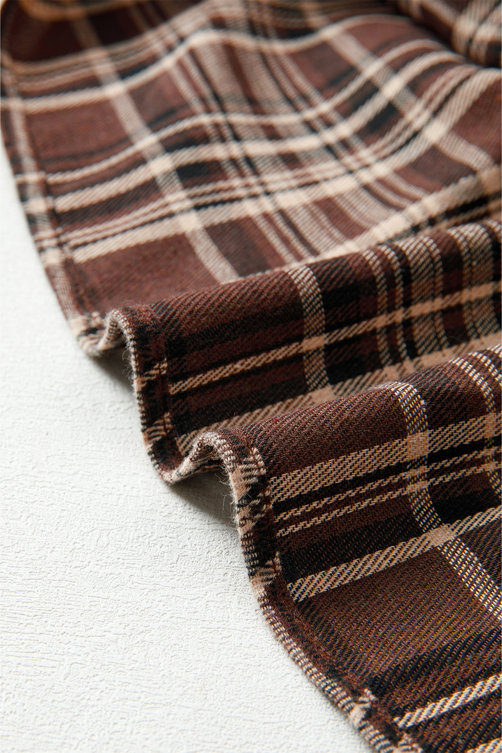 Chic Long Sleeve Button-Up Plaid Top with Hood - Casual Fashion for Women - Detail View 11