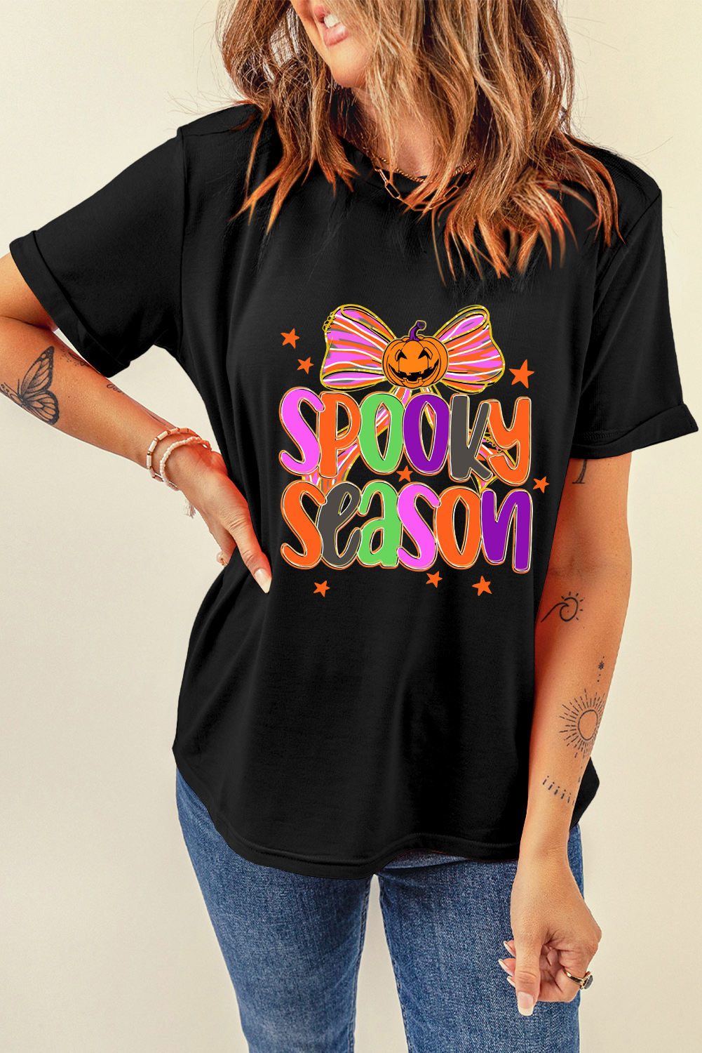 Fun and Festive Black Halloween Tee - Perfect for Daily Wear - Detail View 7