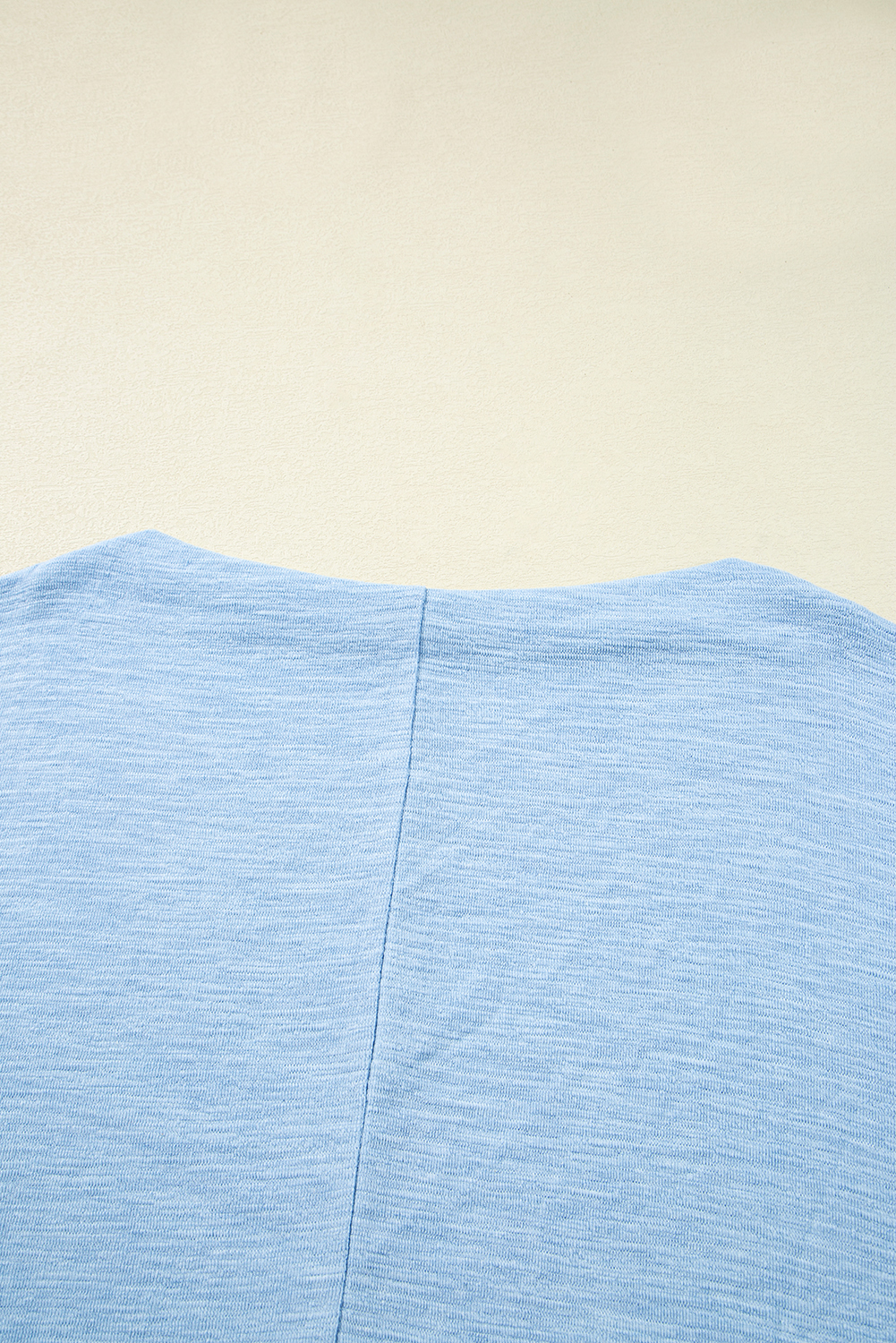 Versatile Round Neck Batwing Top in Beau Blue - Ideal for Beach, Vacation, and Office - Detail View 11