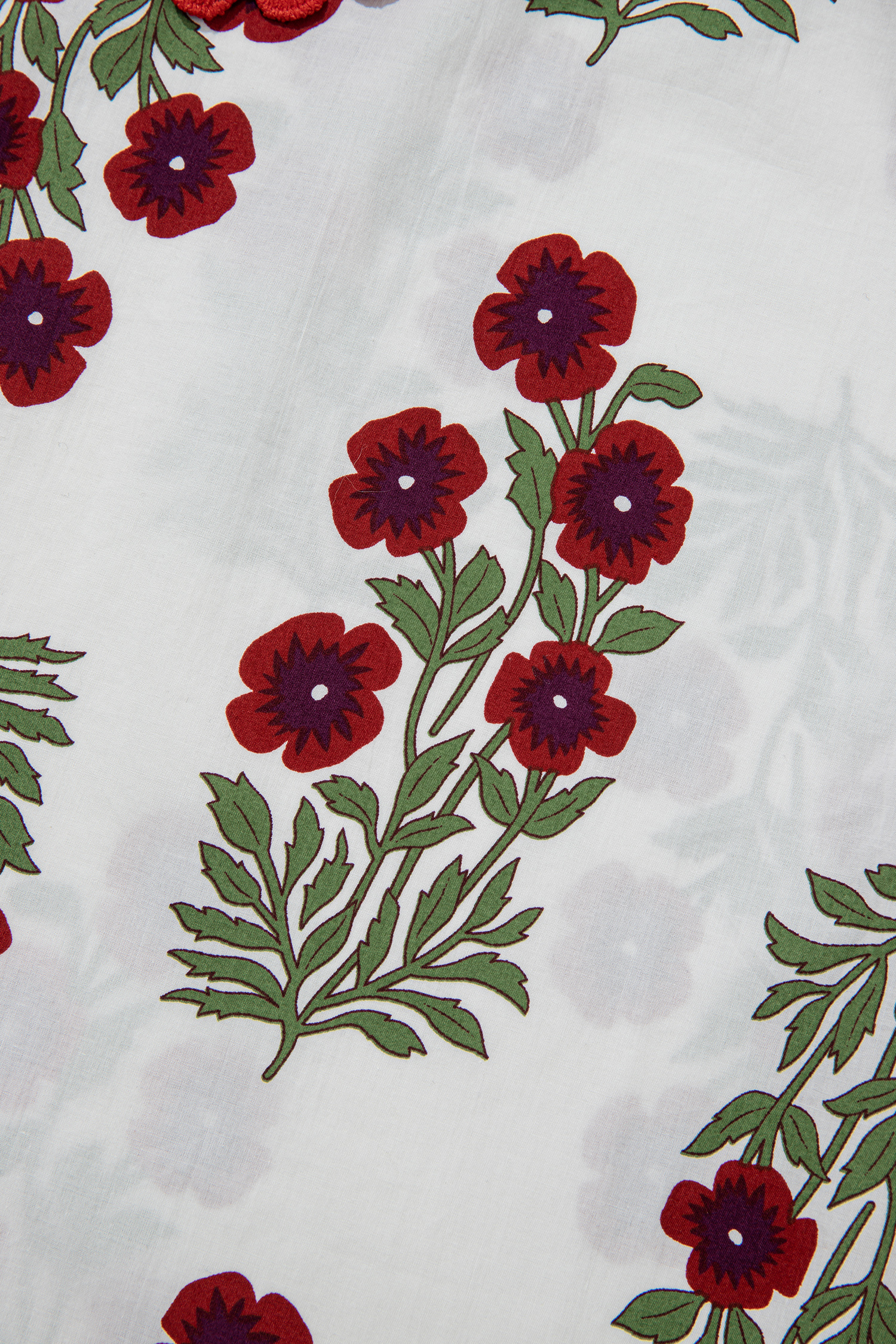 Short Sleeve Summer Blouse for Women – 100% Cotton Floral V-Neck Top, Casual Vacation Outfit - Detail View 8