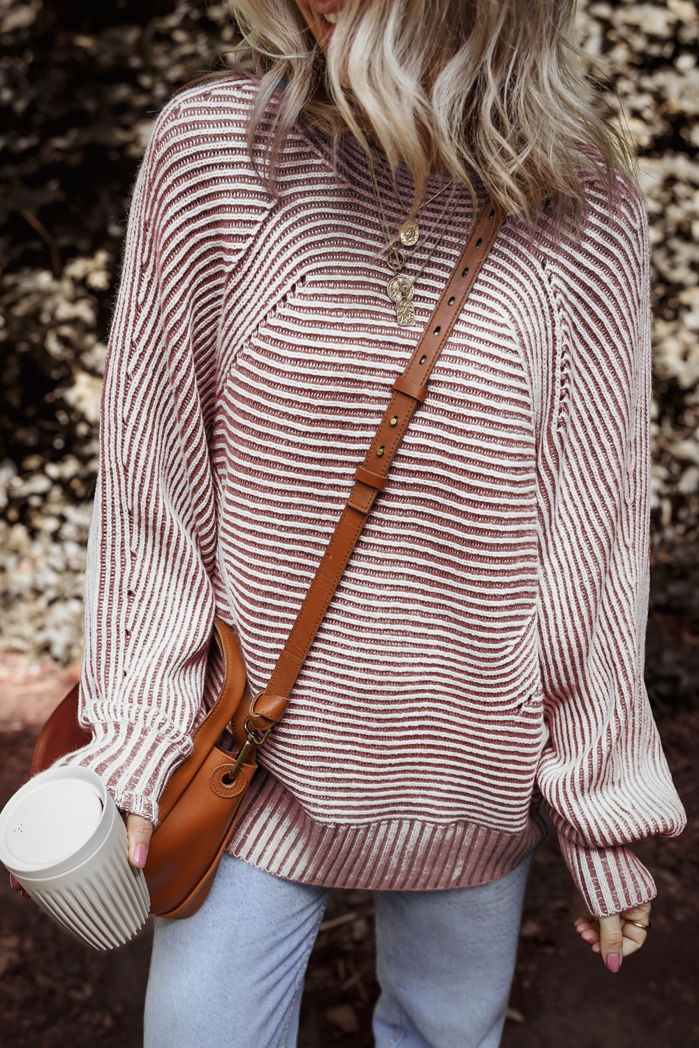 Fashionable Boat Neck Baggy Sweater for Daily Wear - Perfect for Fall & Autumn - Detail View 7