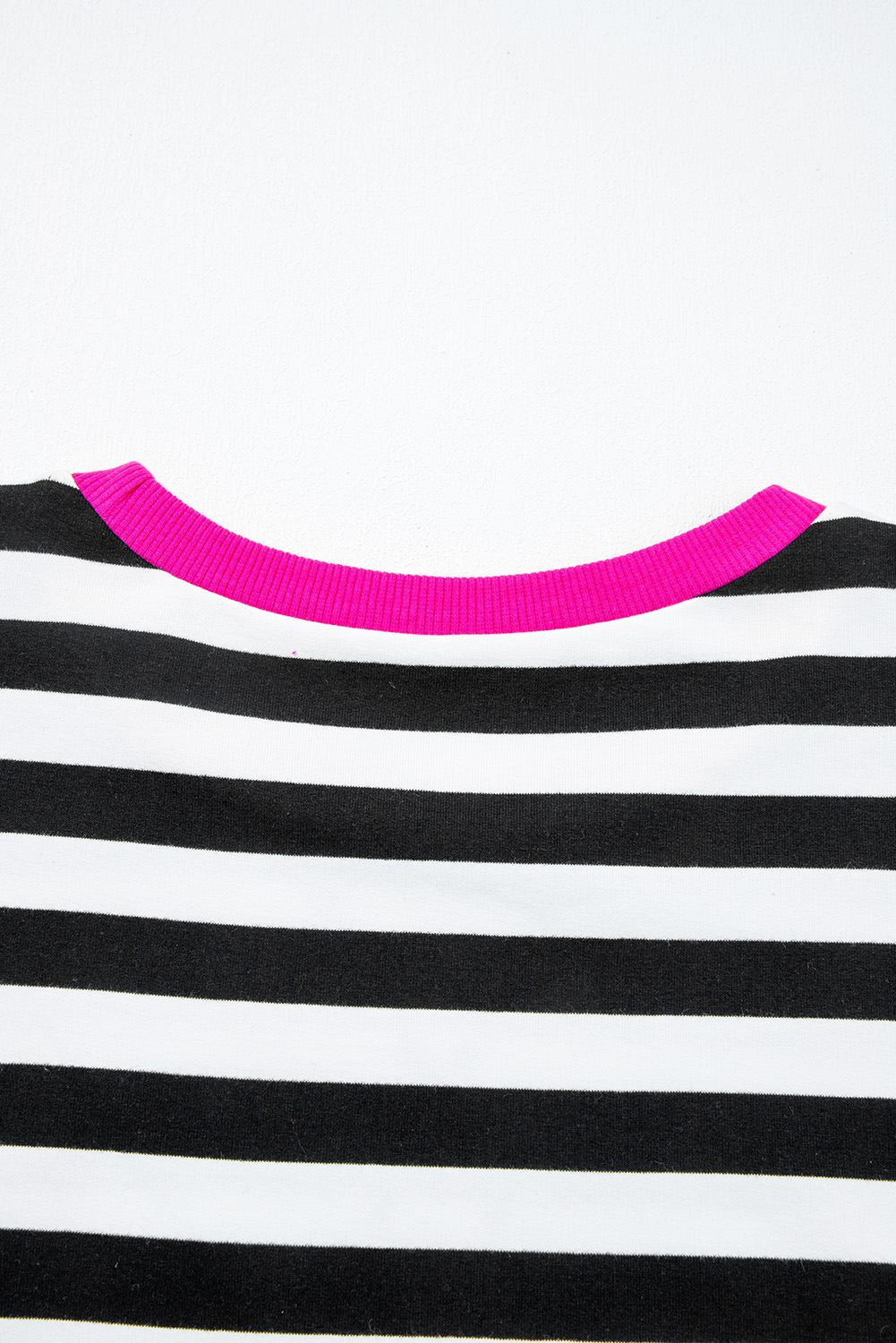 Trendy Black Stripe Two-Piece Set: Long Sleeve Blouse with High Waist Shorts - Detail View 10