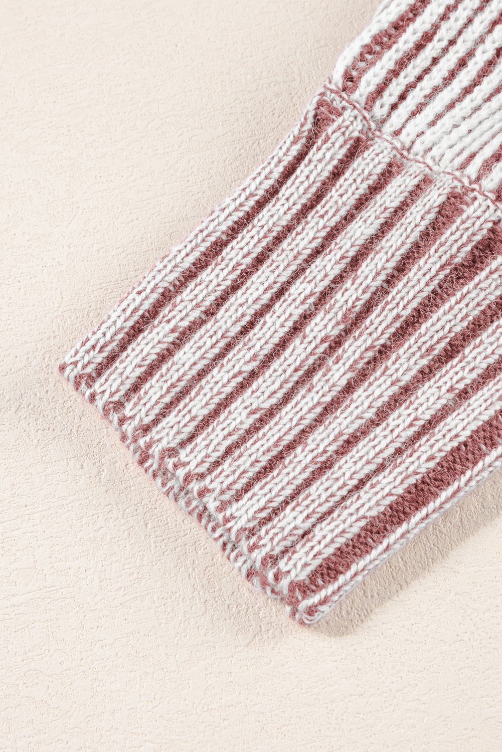 Women's Sweater, Red Dahlia, Striped Print, Ribbed Knit, Boat Neck, Casual Style, Long Sleeve, Daily Wear, Fall Fashion, Autumn Outfit, Comfortable Knitwear, Versatile Top - Detail View 16