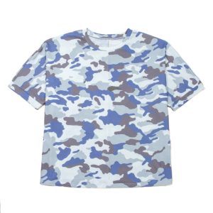 Women's Gray Camouflage Print Casual Tee – Ideal for Daily Wear and Relaxed Outings