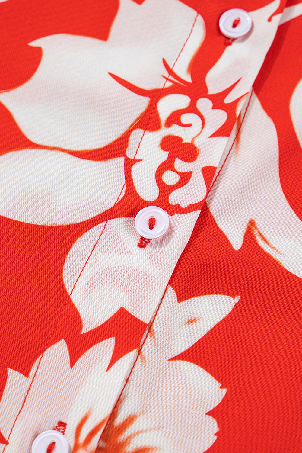Chic Plus Size Floral Print Shirt in Red - Perfect for Daily Wear and Spring Style - Detail View 10