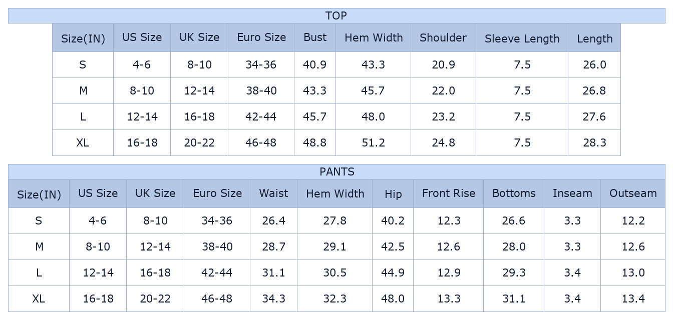 Women's Camouflage 2-Piece Outfit – Casual Short Sleeve Tee and High Waist Drawstring Shorts Set - Size Chart & Details