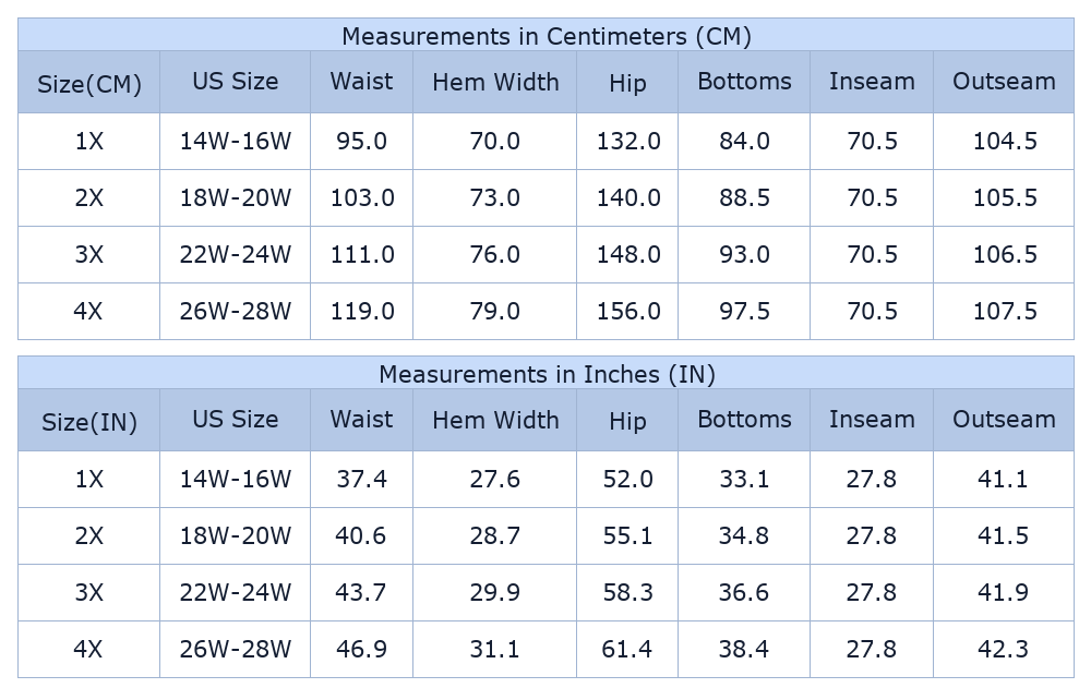 Women's Plus Size Striped Wide Leg Pants – High Waist Casual Loose Straight Trousers - Size Chart & Details
