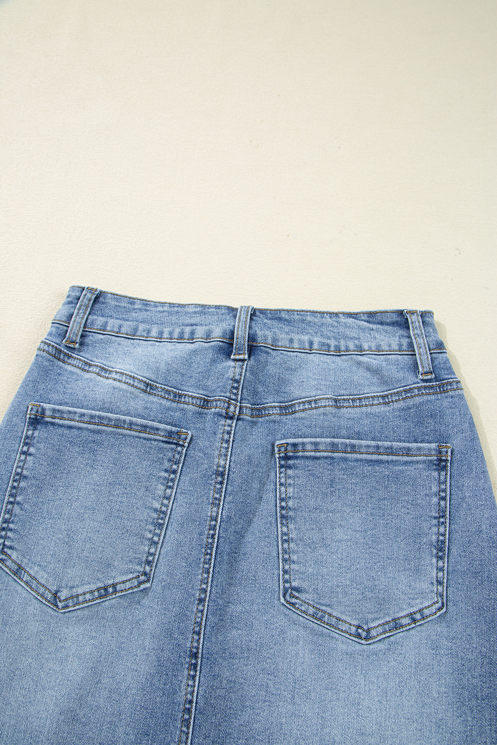 Women's High Waist Distressed Denim Midi Skirt - Perfect for Rock & Music Occasions - Detail View 15