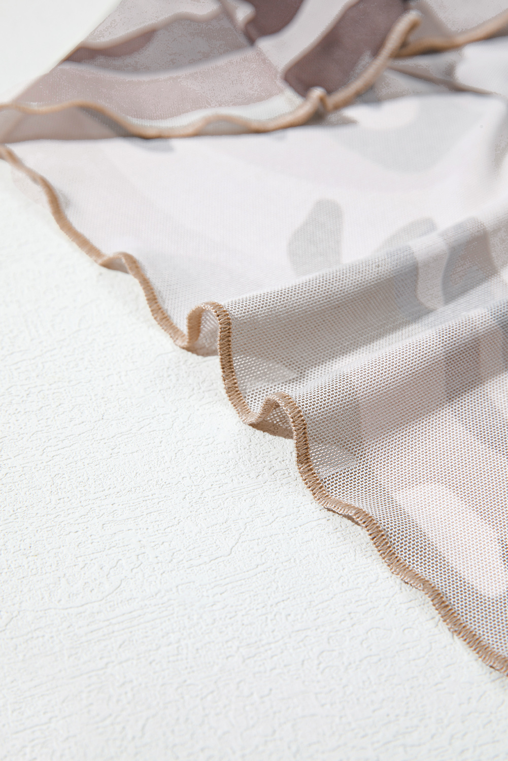 Stylish Sheer Long Sleeve Camouflage Top for Daily and Vacation Wear - Detail View 6