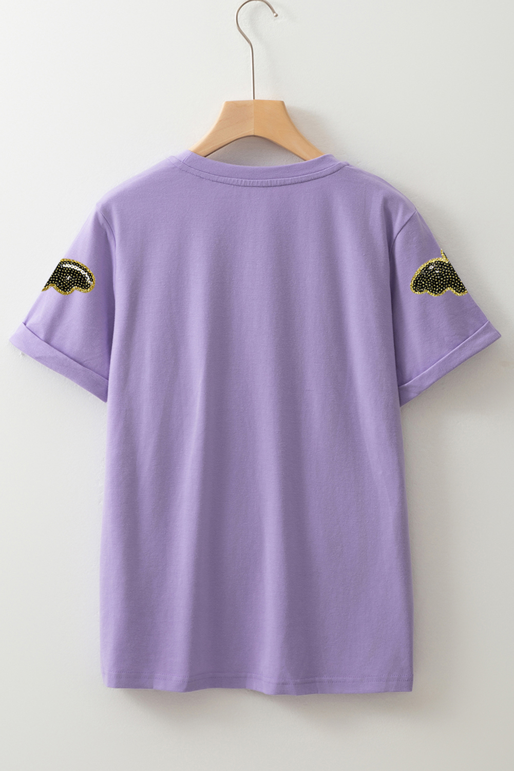 Casual Short Sleeve Women's Tee - Fun Halloween Design in Wisteria Color - Detail View 7