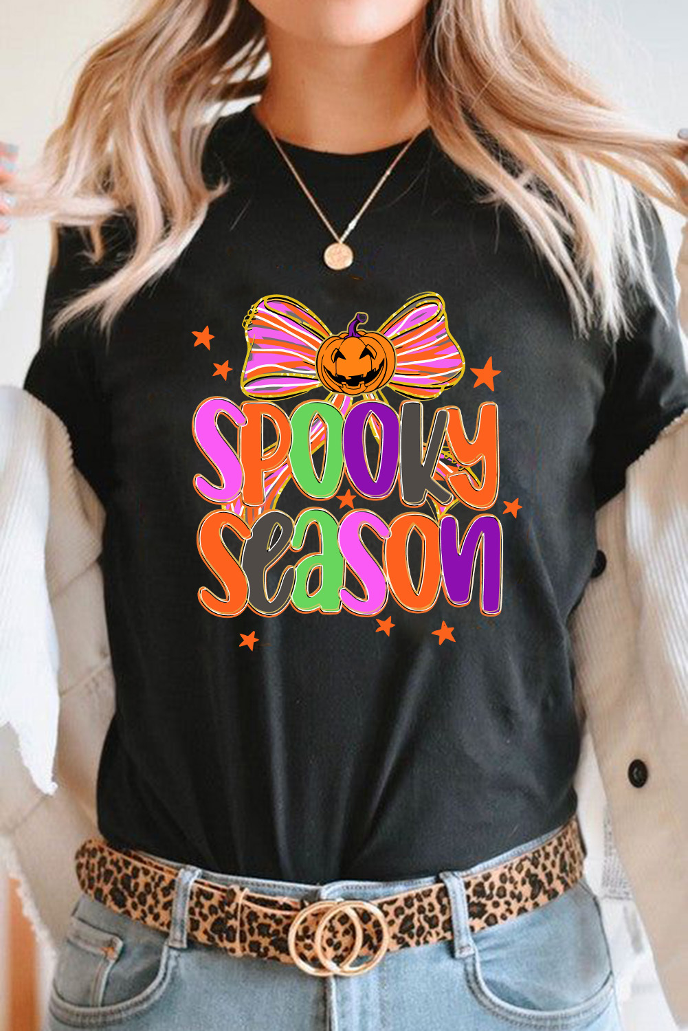 Fun and Festive Black Halloween Tee - Perfect for Daily Wear - Detail View 3