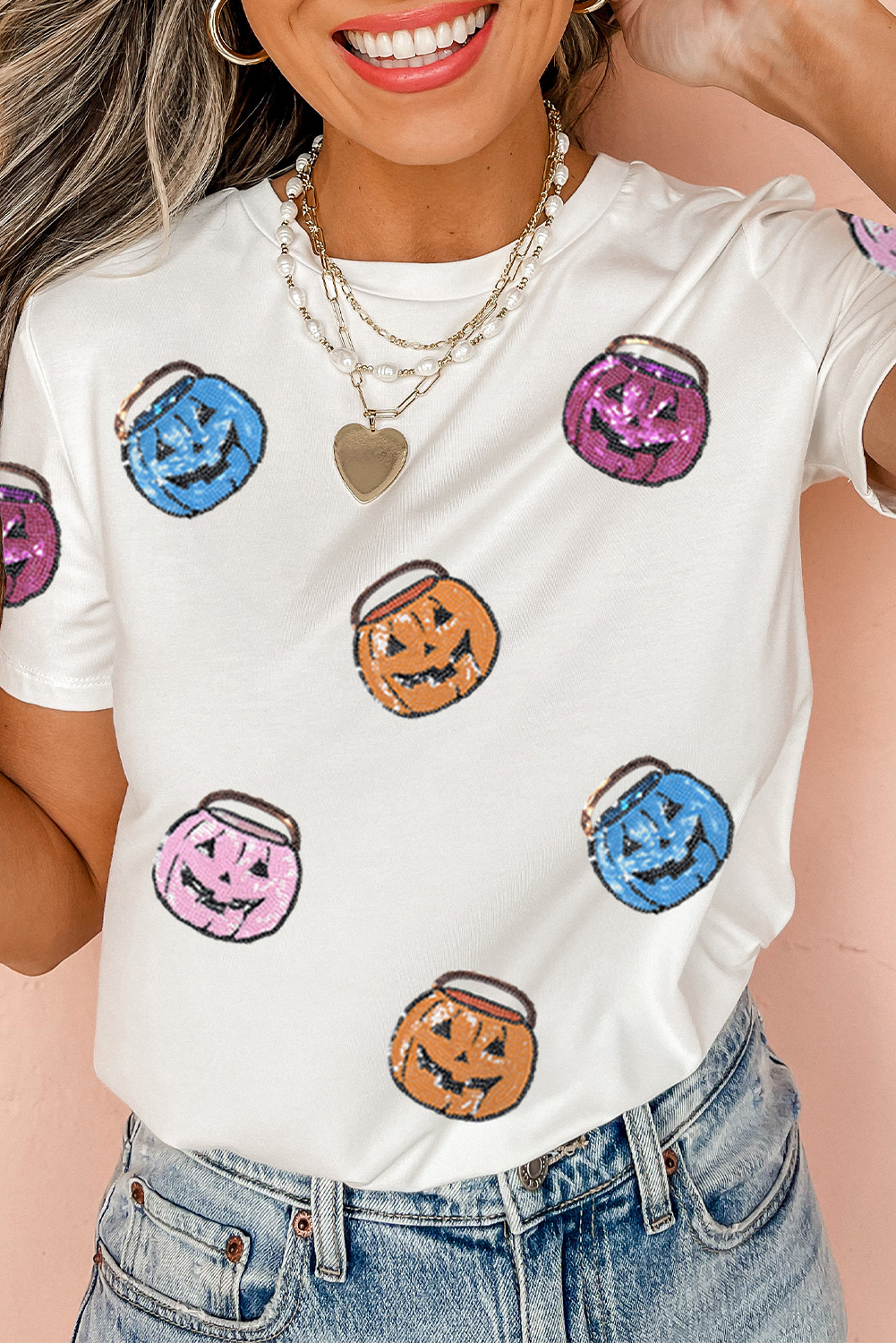 Fun and Festive Round Neck Tee - Perfect for Halloween Celebrations - Detail View 3
