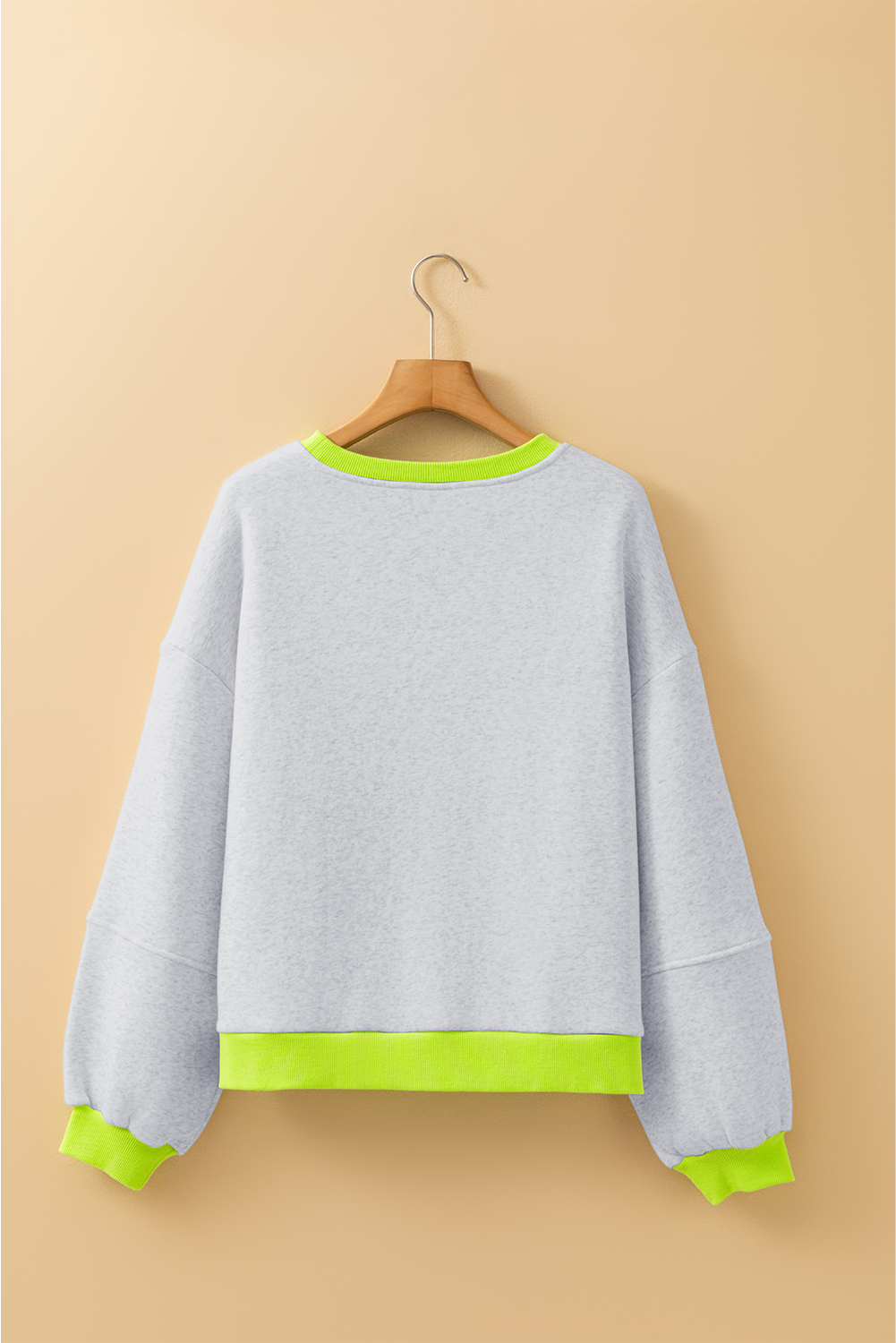 Casual Long Sleeve Sweatshirt with Colorblock Patchwork Design - Perfect for Fall - Detail View 6
